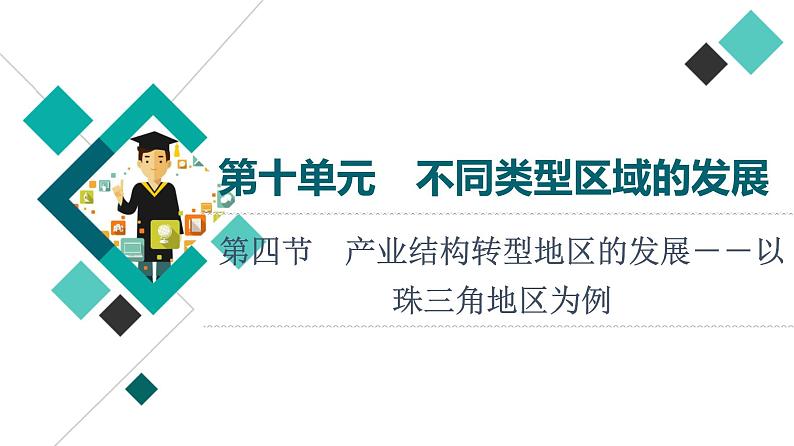 鲁教版高考地理一轮总复习第10单元第4节产业结构转型地区的发展——以珠三角地区为例课件01