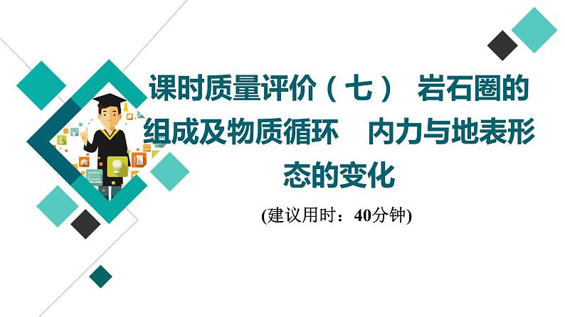 鲁教版高考地理一轮总复习课时质量评价7岩石圈的组成及物质循环内力与地表形态的变化课件第1页