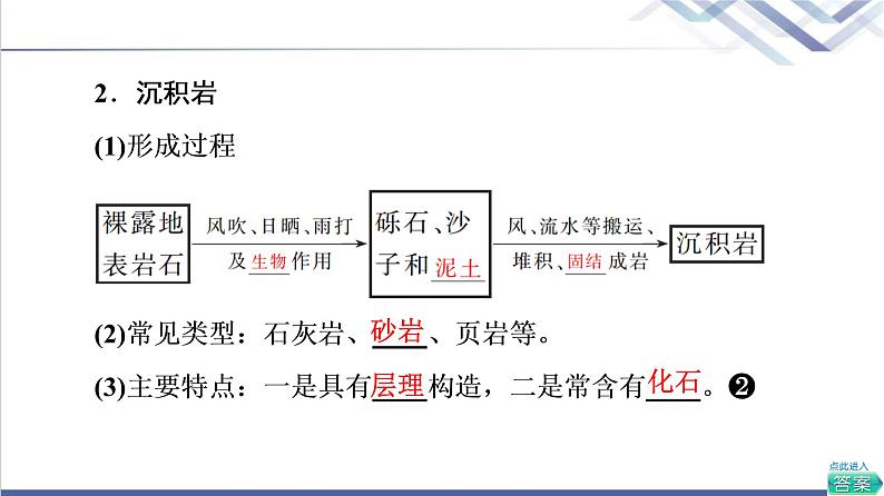 鲁教版高考地理一轮总复习第2单元第2节岩石圈的组成及物质循环内力与地表形态的变化课件06