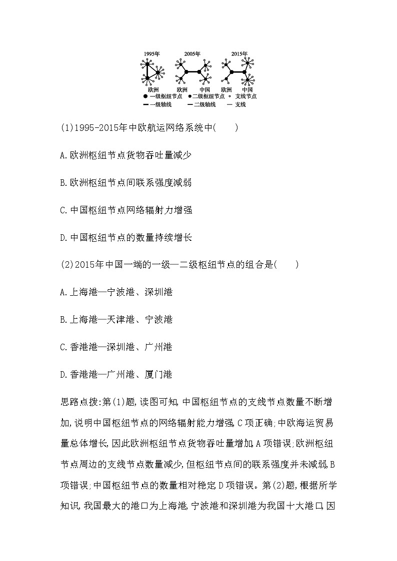 人教版高中地理必修第二册第四章交通运输布局与区域发展课后训练+导学案+教学课件+检测试题02