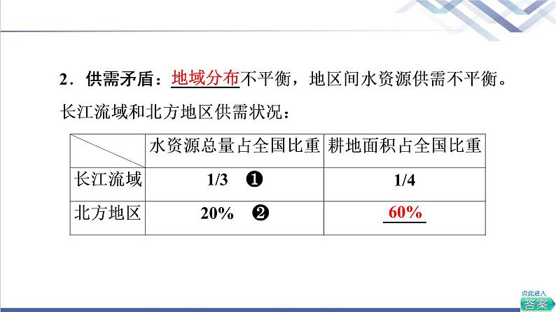 鲁教版高考地理一轮总复习第11单元第3节资源跨区域调配对区域发展的影响——以我国南水北调为例课件06