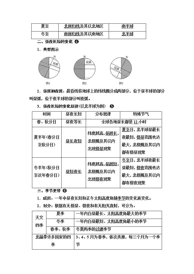 中图版高考地理一轮总复习第2章第4节第2课时地球公转的地理意义学案02