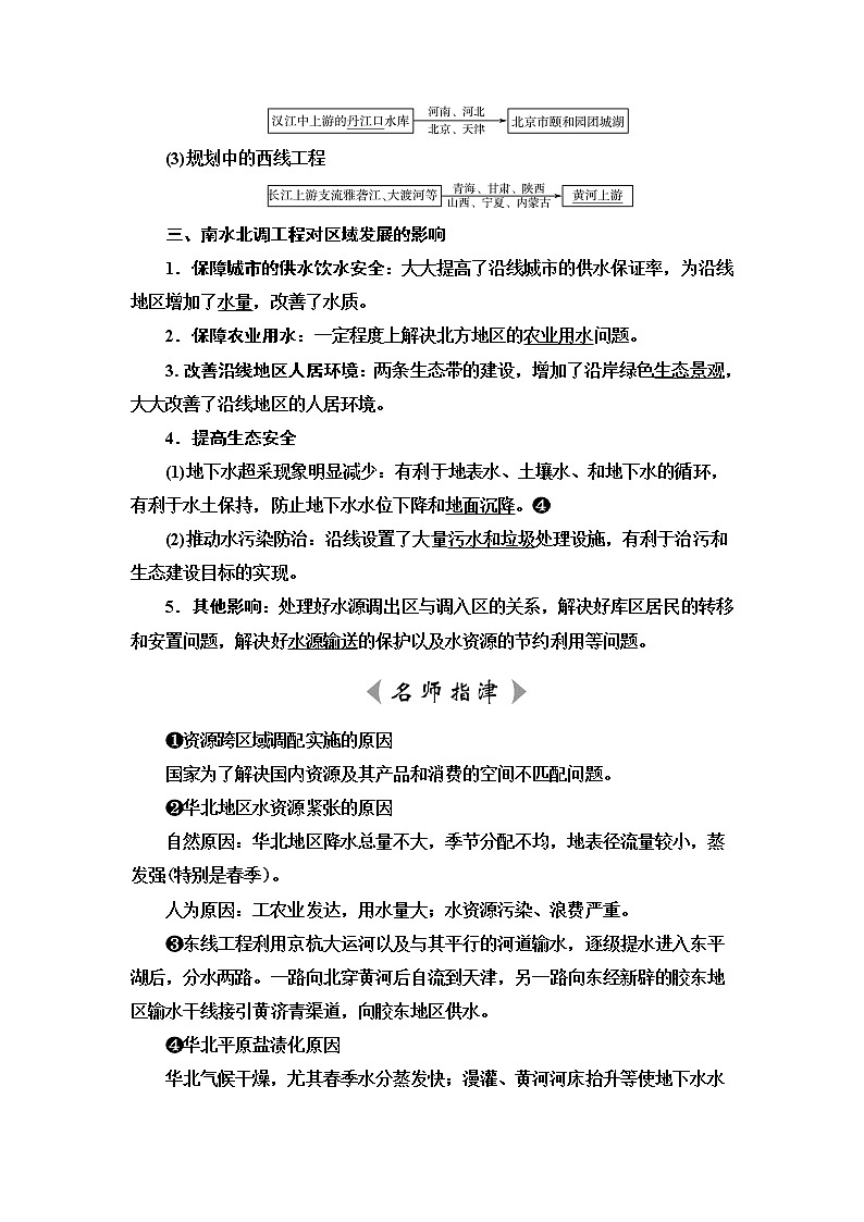 中图版高考地理一轮总复习第16章第2节南水北调对区域发展的影响学案第2页