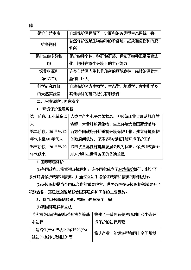 中图版高考地理一轮总复习第19章第2节自然保护区与生态安全 环境保护与国家安全学案03