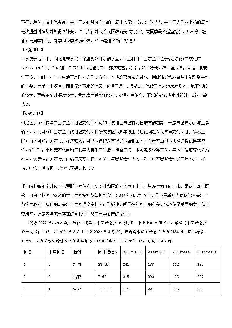 2023年湖南省永州市高三第一次适应性考试地理卷及答案03