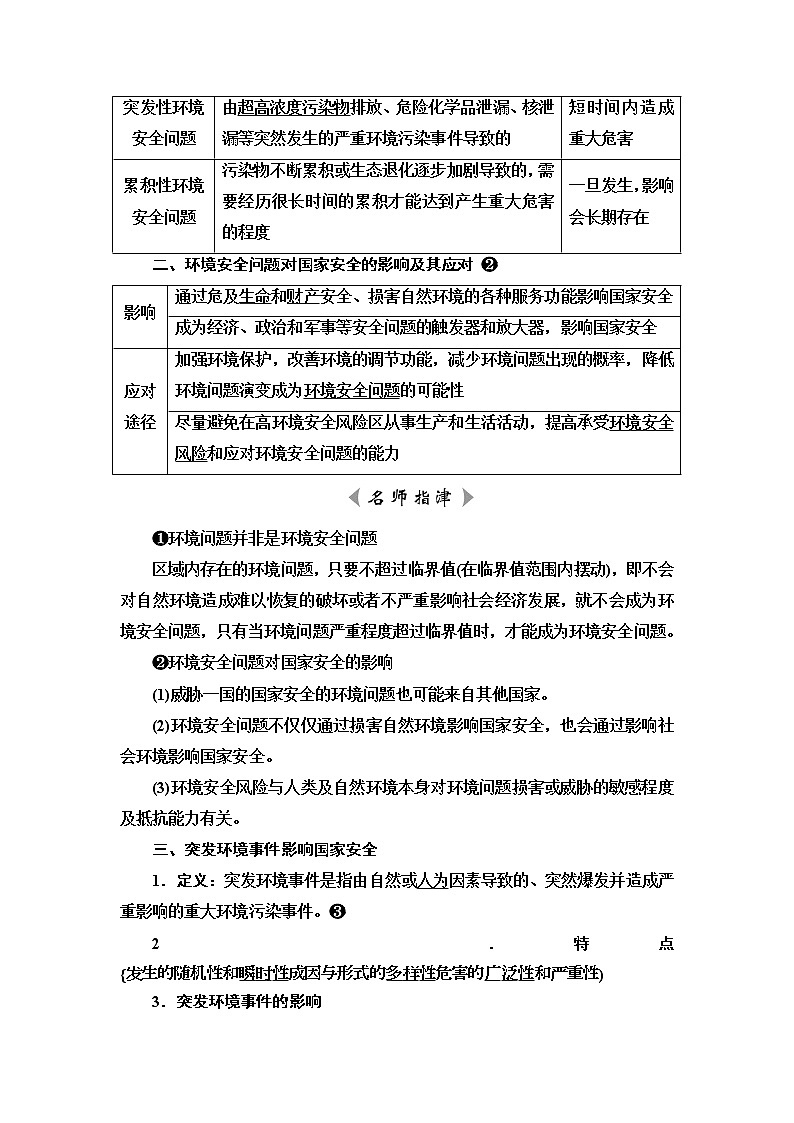 人教版高考地理一轮总复习第18章第1节环境安全对国家安全的影响环境污染与国家安全学案02