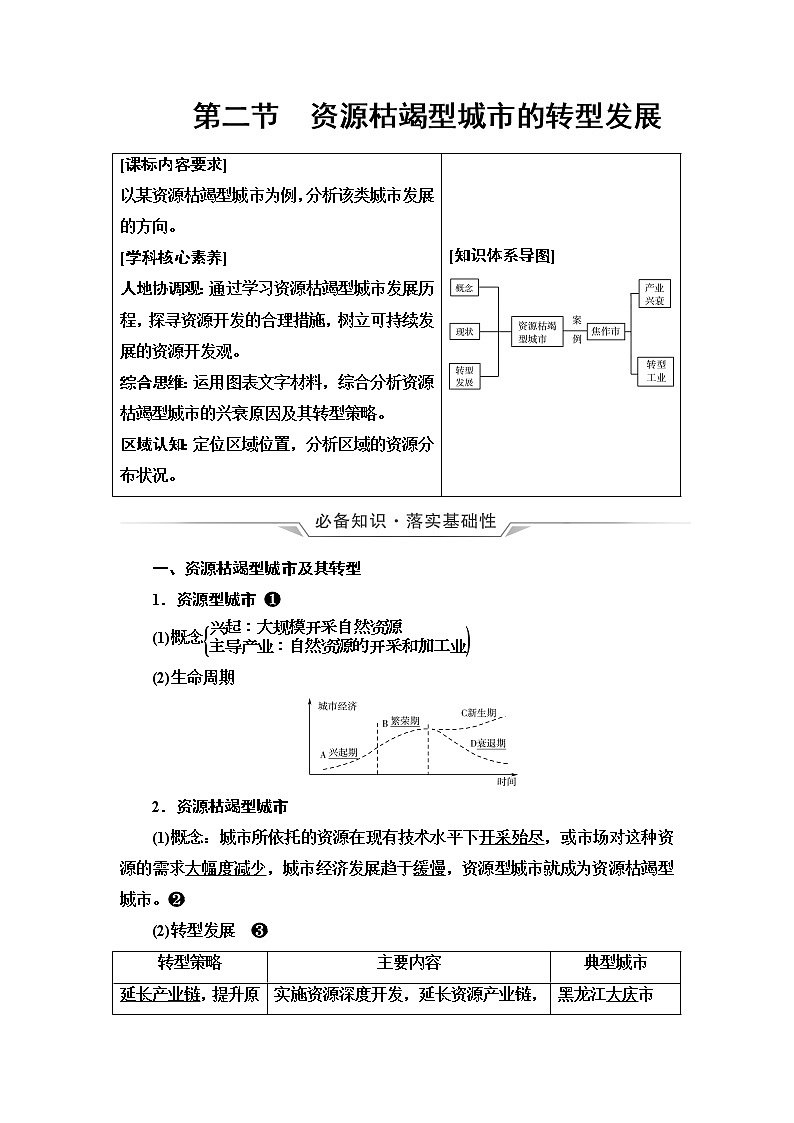 人教版高考地理一轮总复习第13章第2节资源枯竭型城市的转型发展学案01