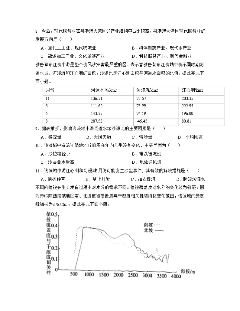 2022届闽粤名校联盟高三下学期2月联考地理试卷含解析第3页
