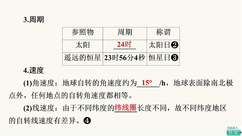 人教版高考地理一轮总复习第1章第5节地球的自转和公转课件第6页