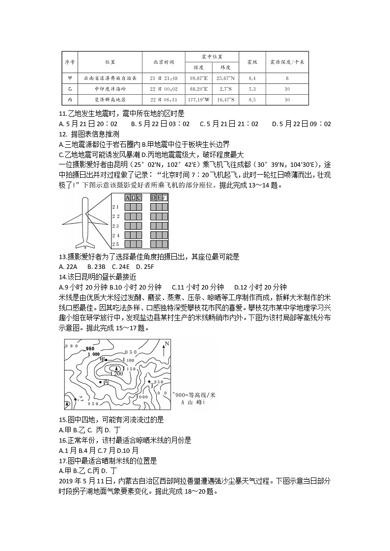 2023张掖某重点校高三上学期第二次检测地理试题含解析03