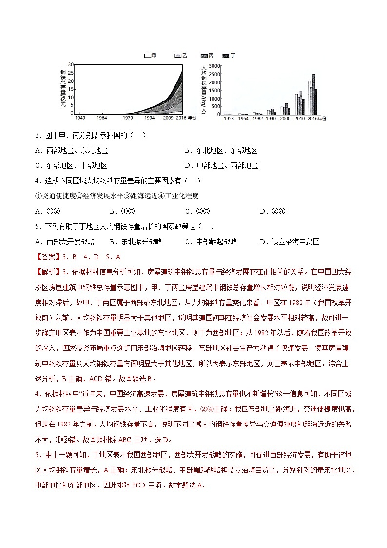 4.2.2 我国区域发展战略（课时作业）-高一地理同步备课系列（湘教版2019必修第二册）（解析版）第2页