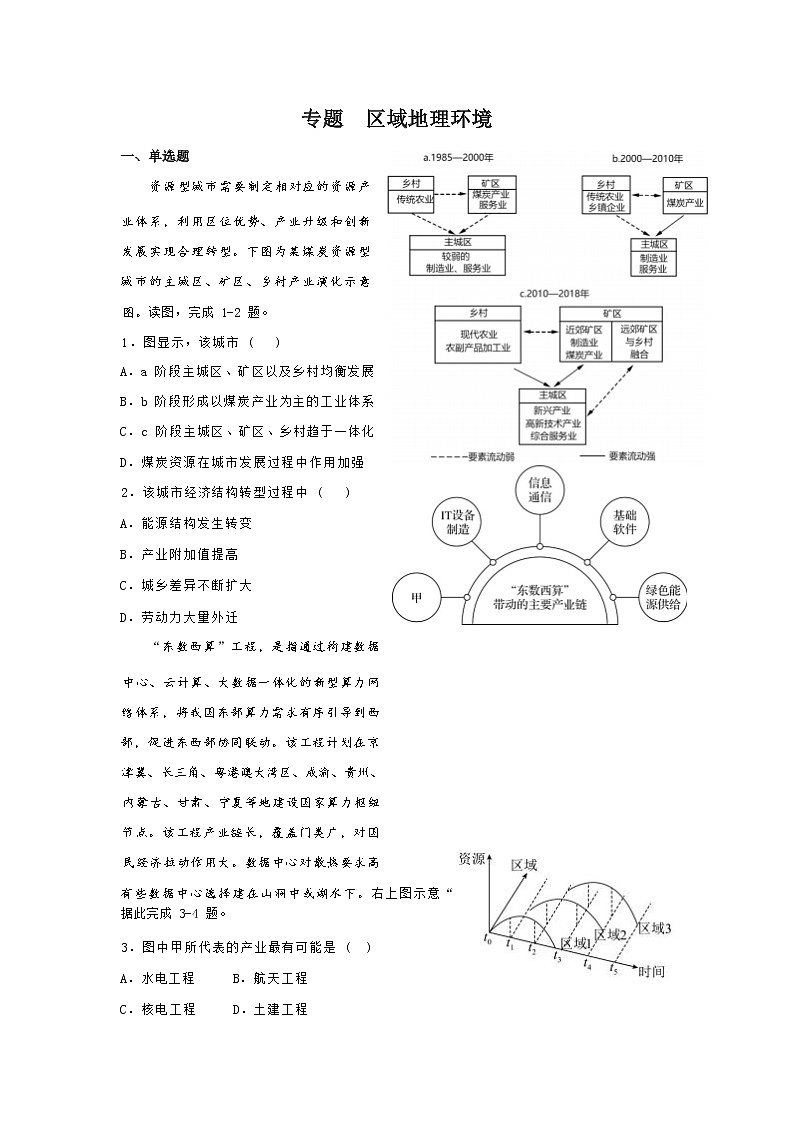 高考地理专题复习：区域地理环境 练习第1页