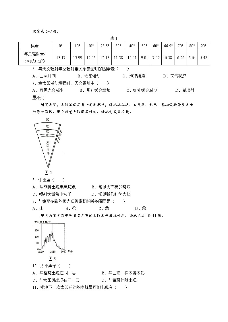 湖南省多所学校2022-2023学年高一地理上学期第一次考试试卷（Word版附答案）第2页