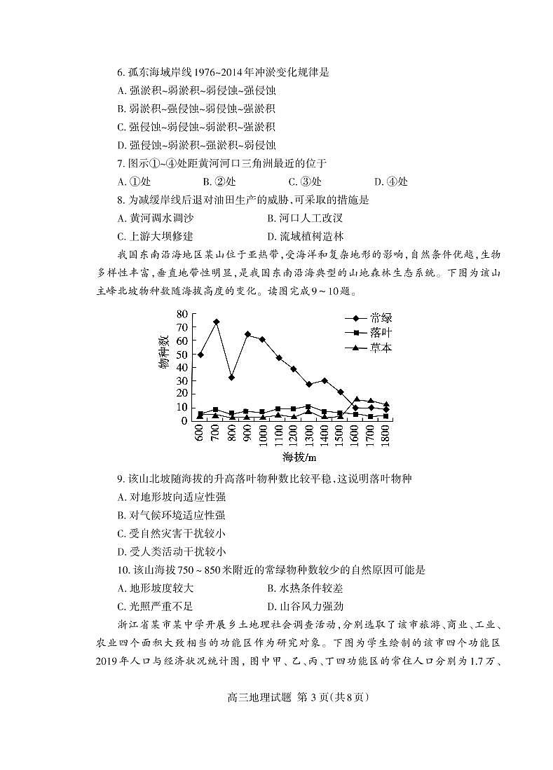 2021泰安高三下学期3月一轮检测统考（一模）地理试题（可编辑）PDF版含答案03