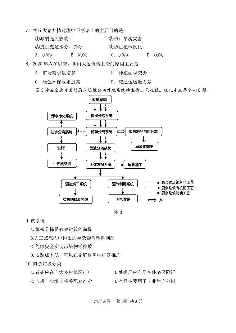 2021丹东高三下学期期初考试地理试题PDF版含答案03