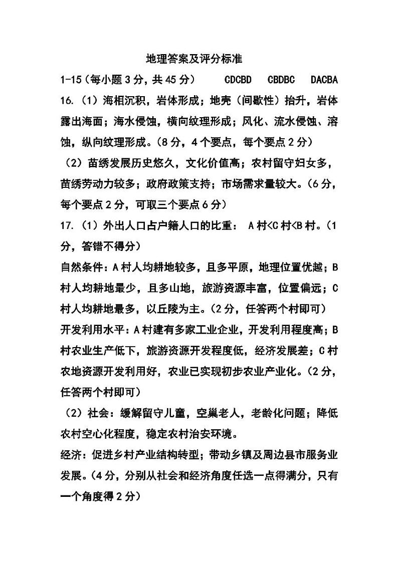 2021济南十一学校高三下学期3月校际联考地理试题PDF版含答案01
