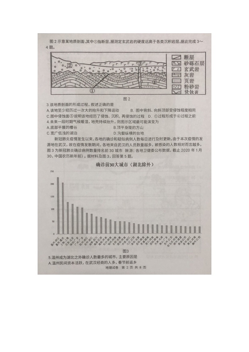 2021天津市滨海七所重点学校高三上学期期末考试地理试卷图片版含答案第2页