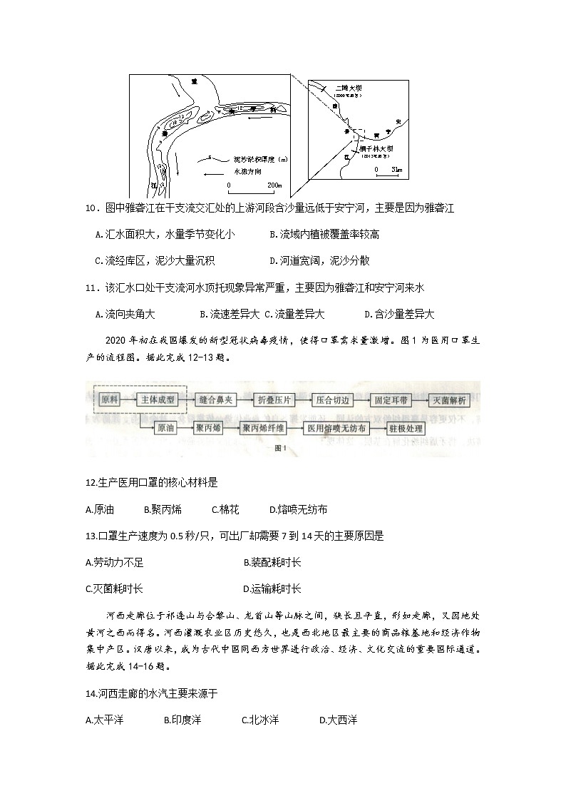 2021运城景胜中学高三上学期第三次月考地理试题含答案第3页