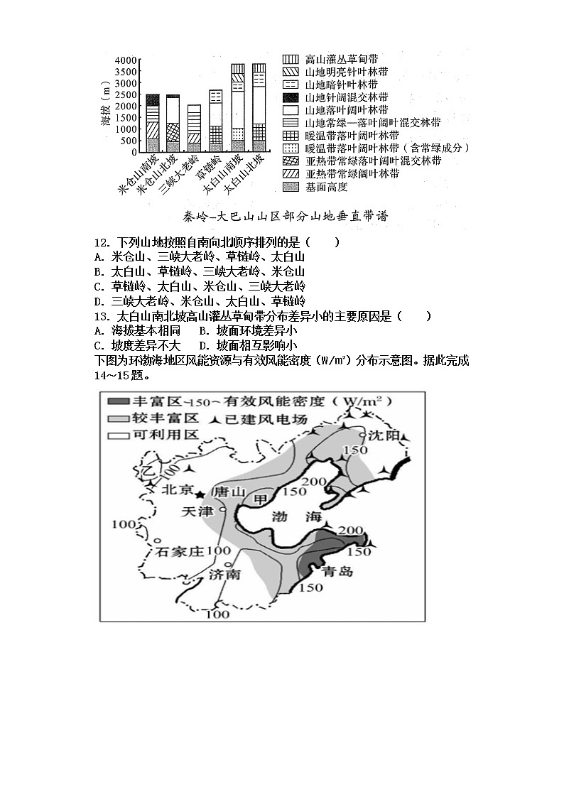 2020-2021学年上学期平和一中高三年地理期中考试卷第3页