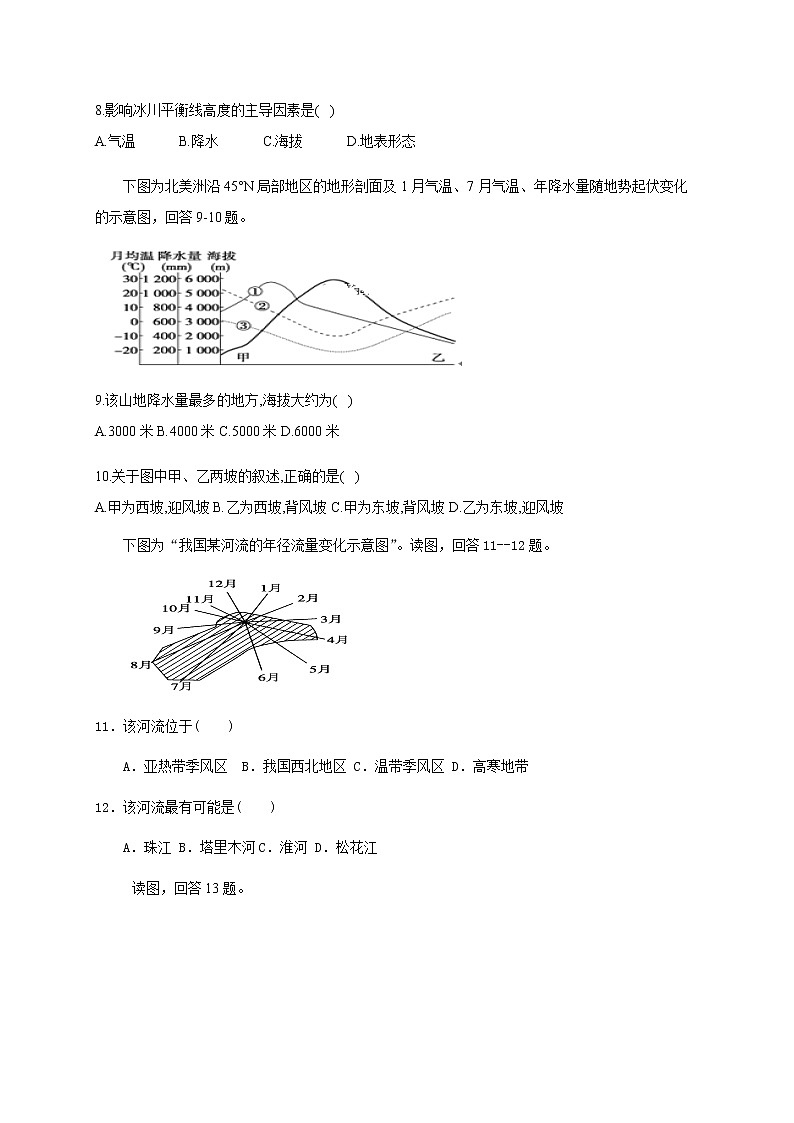 2021运城景胜中学高三上学期10月月考地理试题含答案03
