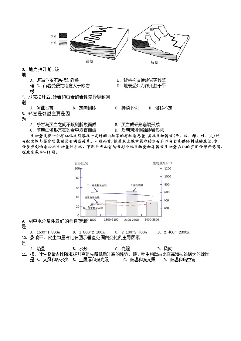 四川省内江市第六中学2020届高三热身考试文科综合试题第2页