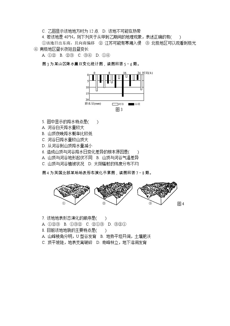2020江苏省苏锡常镇四市高三第二次模拟考试（5月）地理含答案02