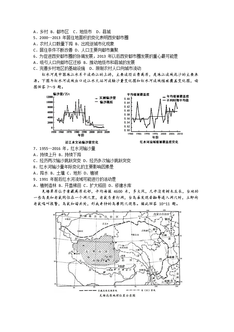 2020湘潭县一中高三5月模拟考地理试题含解析02