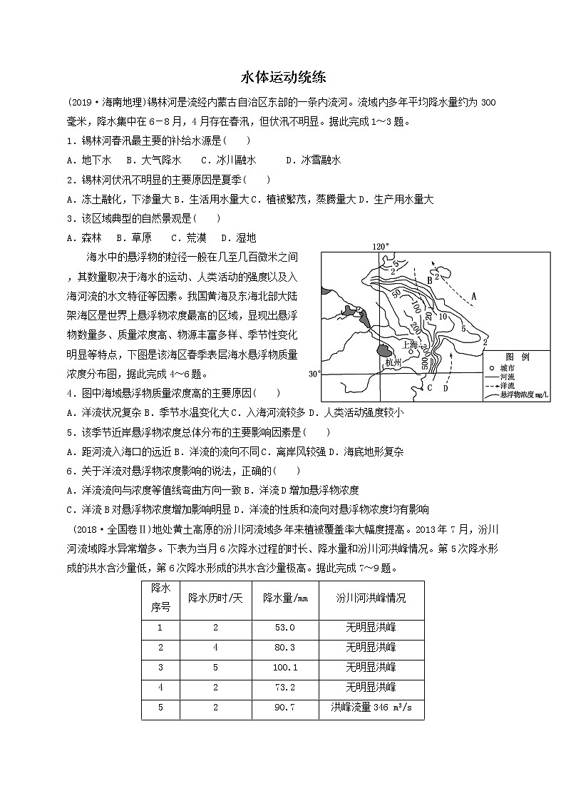 2020天津静海区一中高三3月统练地理试题缺答案第1页