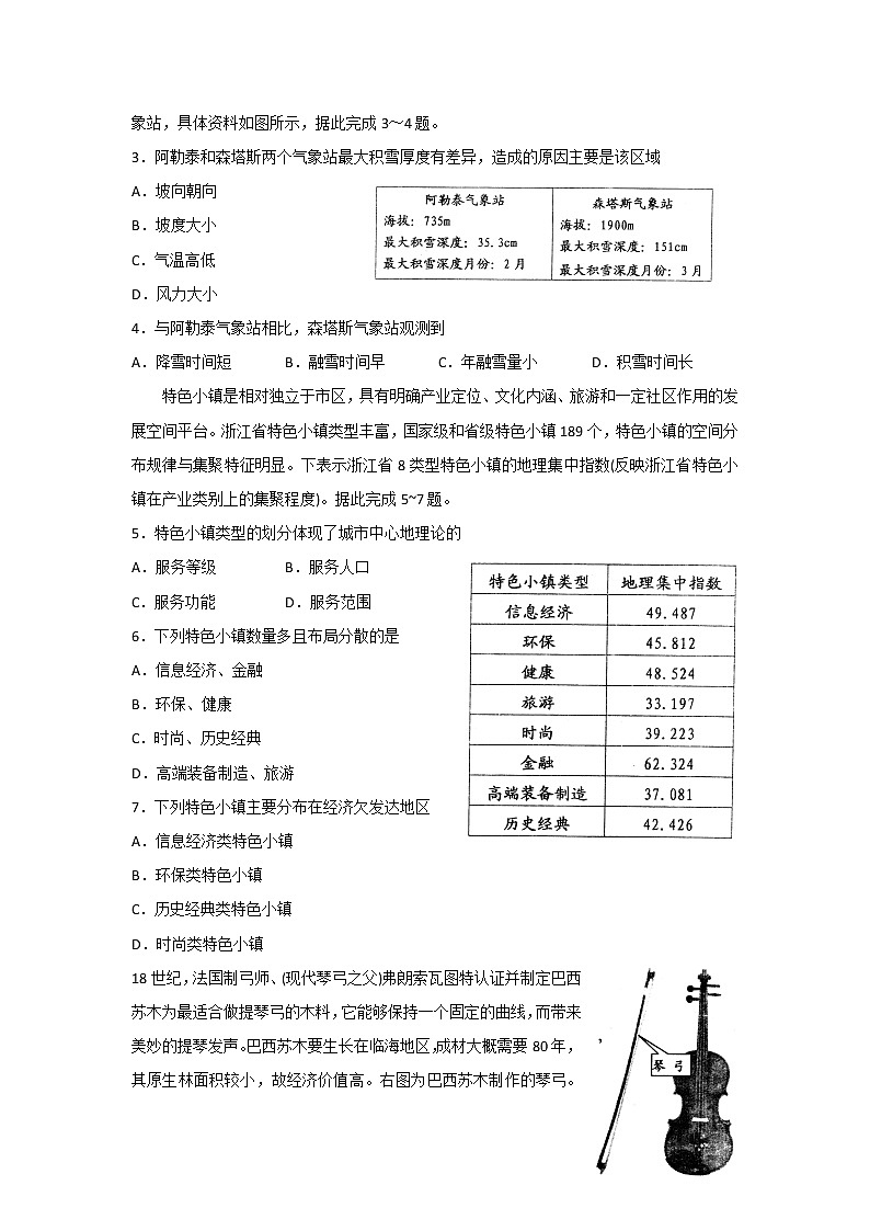 2020青岛高三上学期期末考试地理试题含答案第2页