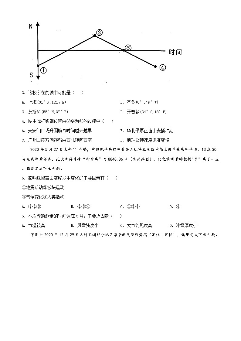2021连云港高二上学期期末地理试题含解析02