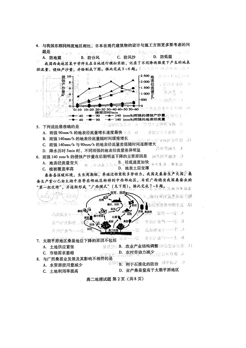 2021山东省新高考质量测评联盟高二上学期12月联考地理试题图片版含答案02