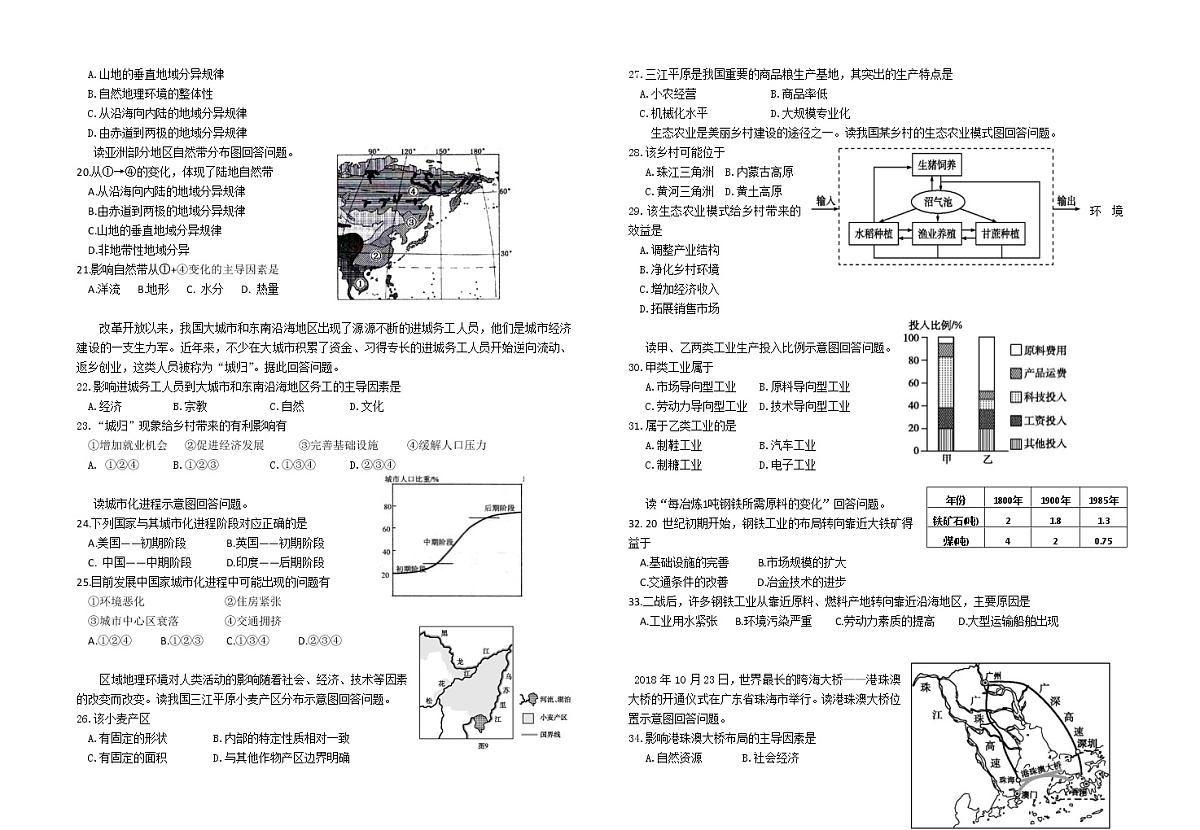高二地理试卷第2页