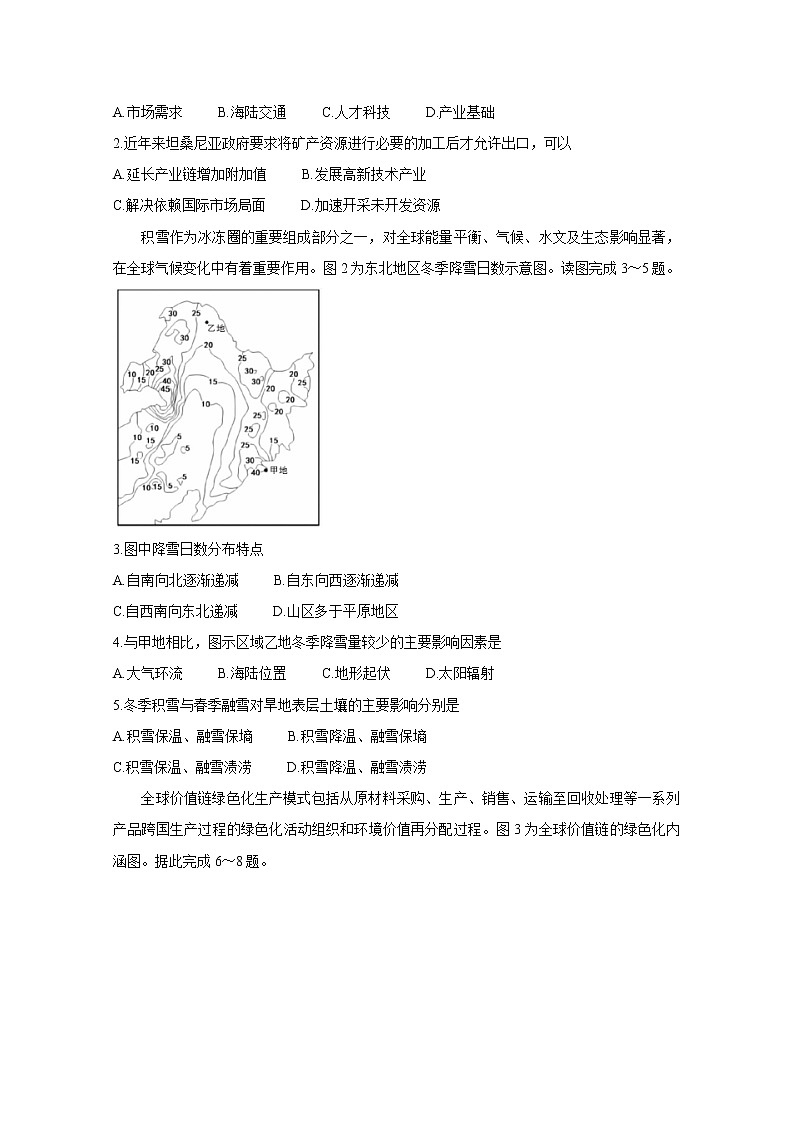 2020安徽省示范高中培优联盟高二春季联赛试题地理含答案02