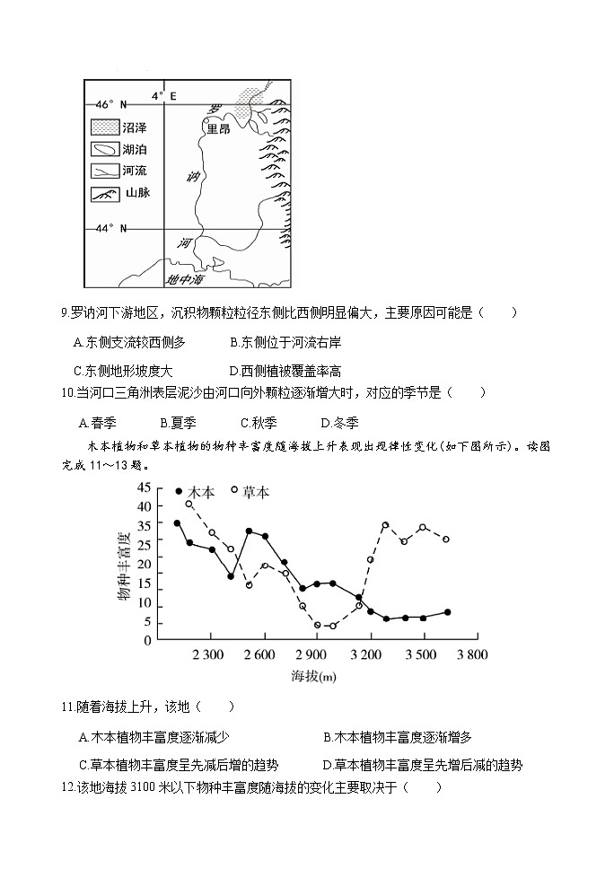 2020临沂罗庄区高二上学期期末考试地理试题含答案03