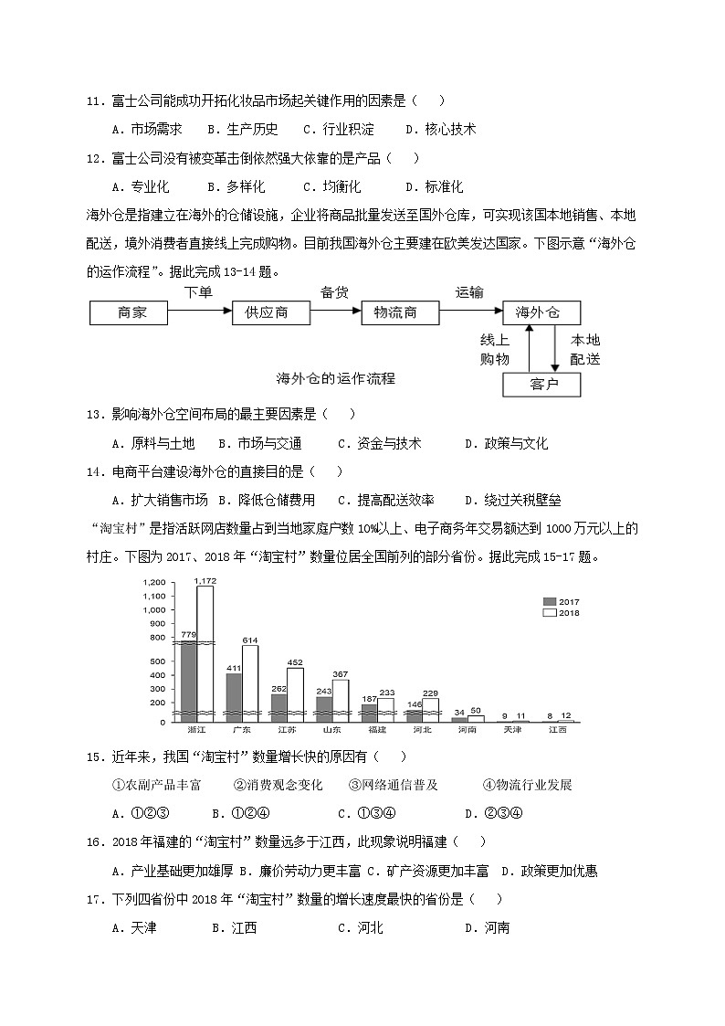 2021省鹤岗一高高一下学期6月月考地理试题含答案03