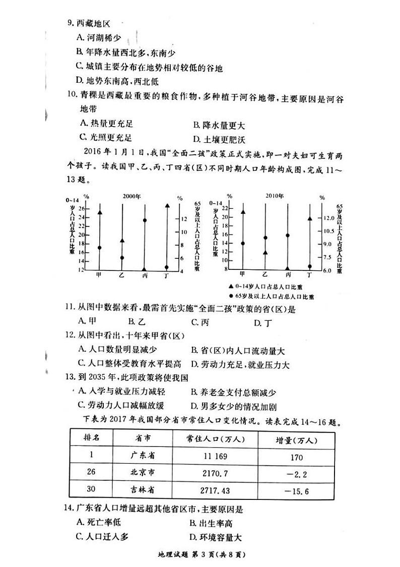 湖南省教育联合体2020年春季高一年级6月份联考  地理第3页