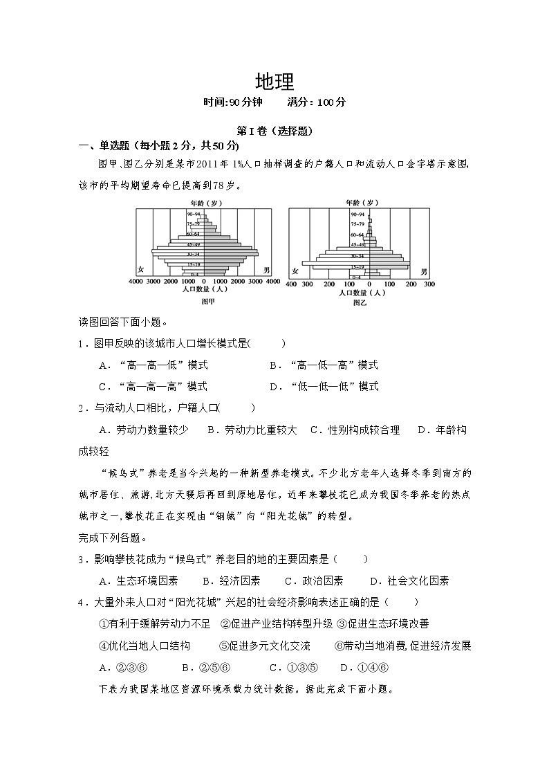2020运城永济涑北中学高一六月考试地理试题含答案01