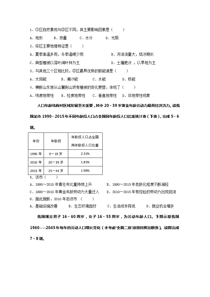2019晋江（安溪一中、养正中学、惠安一中、泉州实验中学四校）高一下学期期末考试地理试题缺答案第3页