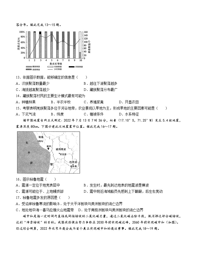 2023江西省名校高三上学期10月联考试题地理含解析第3页