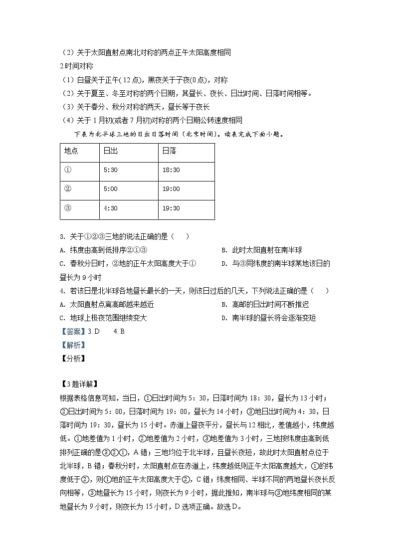 2022高邮高二上学期期中地理试题Word含解析第2页