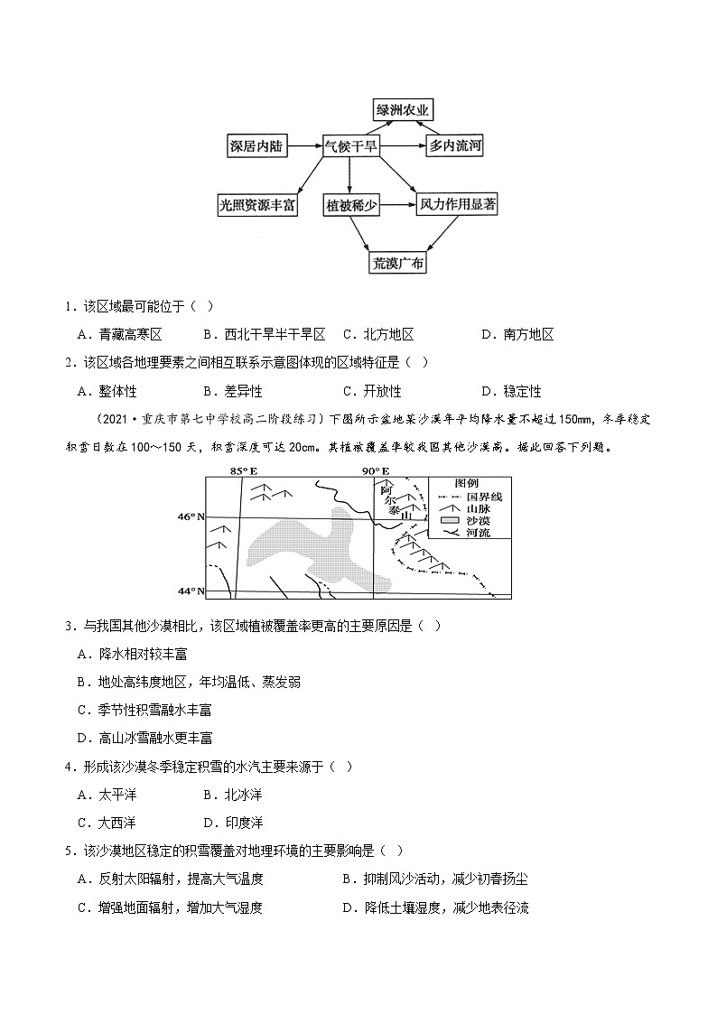 【培优分级练】高中地理(人教版2019)选择性必修第一册 5.1《自然环境的整体性》同步分级练（含解析）03