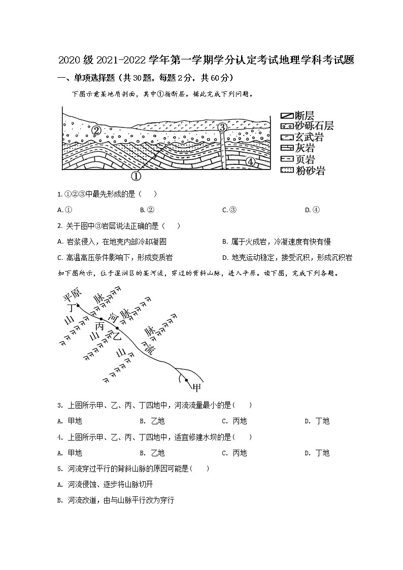 2022济南师大附中高二上学期期中考试地理试题含解析第1页