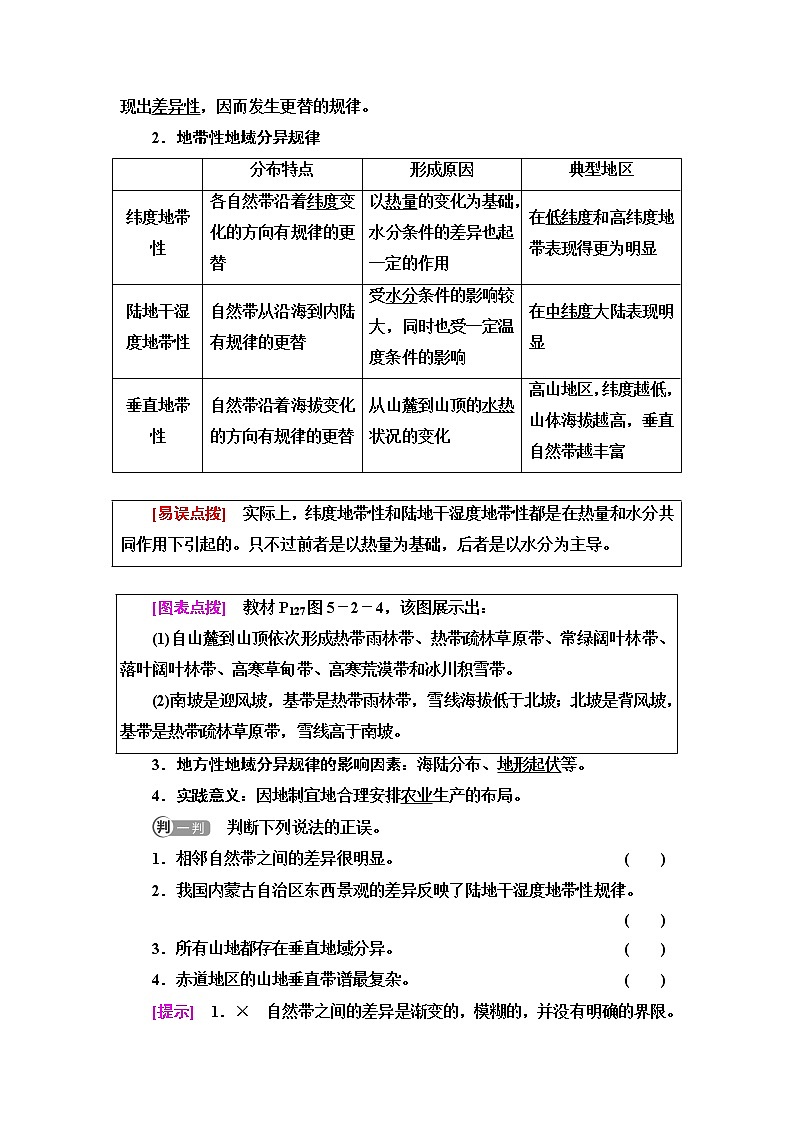 中图版高中地理选择性必修1第5章第2节自然地理环境的地域分异规律课件+学案+练习含答案02