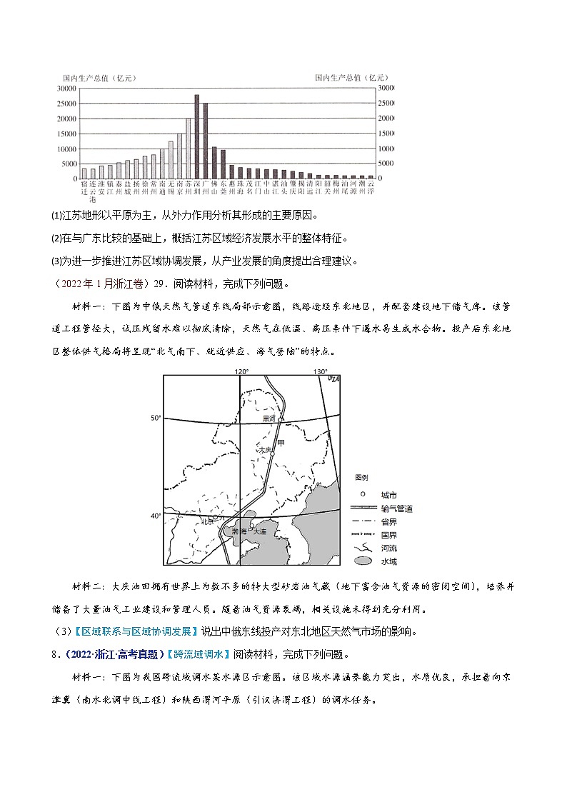 【高考三年真题】最新三年地理高考真题分项汇编——专题17《区际联系与区域协调发展》（2023新高考地区专用）03