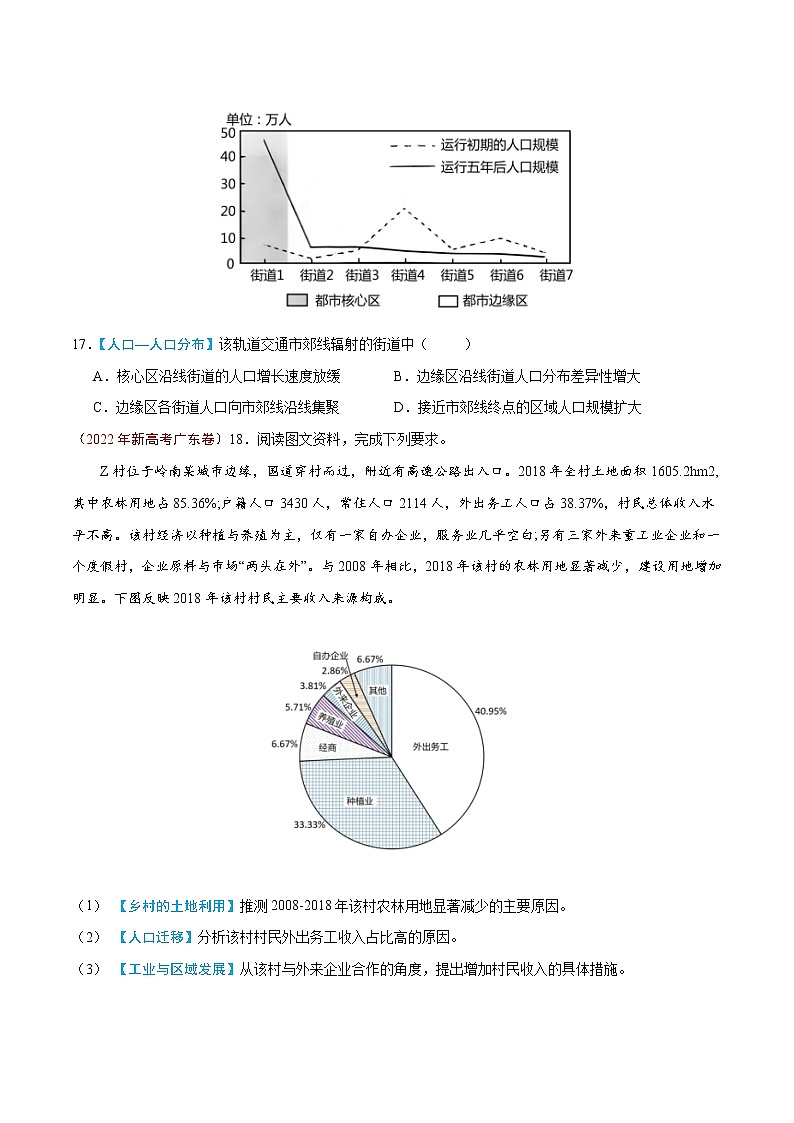 【五年高考真题】最新五年地理高考真题分项汇编——专题08《人口》（2023全国卷地区专用）03