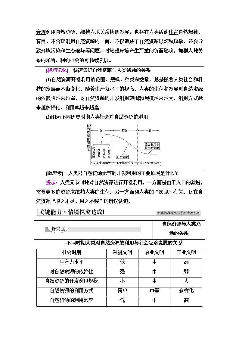 中图版高中地理选择性必修3第1章第2节自然资源与人类活动的关系课件+学案+练习含答案03
