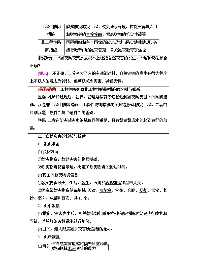 中图版高中地理必修第一册第3章第2节常见自然灾害的避防学案第2页