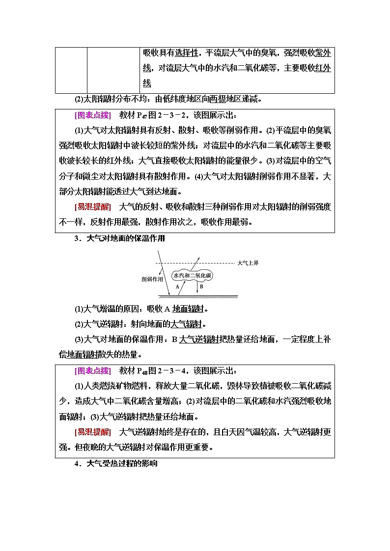 中图版高中地理必修第一册第2章第3节第1课时大气的受热过程学案第2页