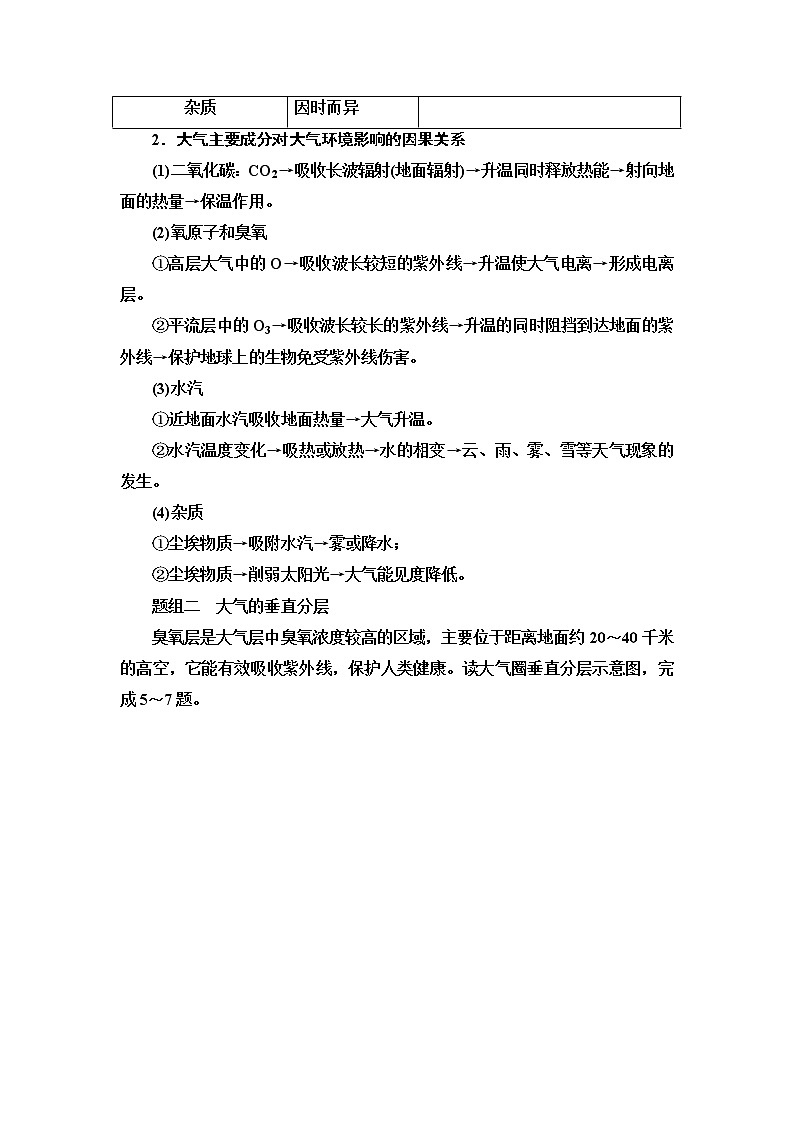 普通高中地理学业水平合格性考试考点过关练5大气的组成和垂直分层含答案第3页