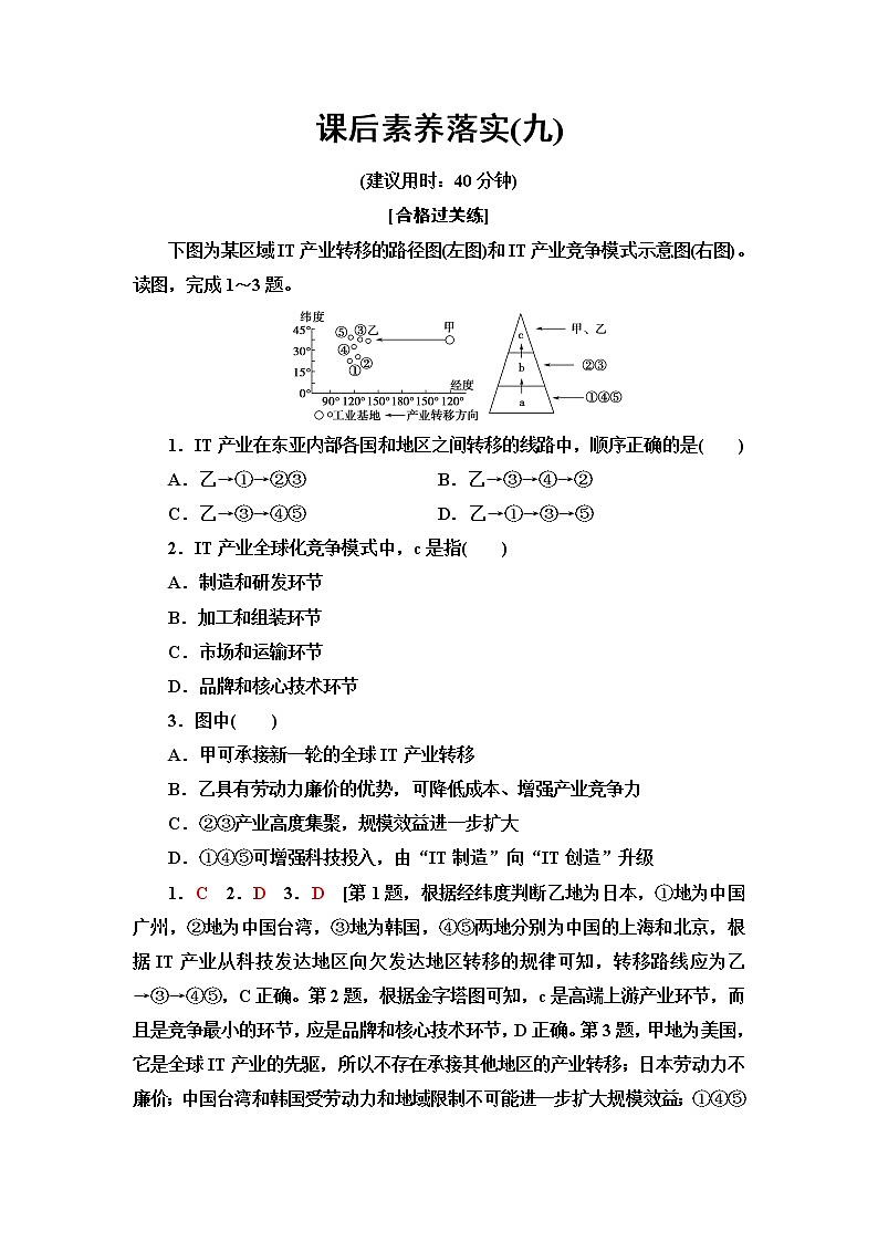 鲁教版高中地理选择性必修2第3单元第2节产业转移对区域发展的影响——以亚太地区为例课件+学案+练习含答案01